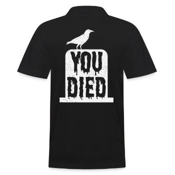 You Died Raven Distressed - Men's Polo Shirt - black - Back - Kai (181cm)