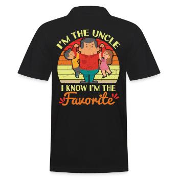 Im The Uncle I Know Im The Favorite - Men's Polo Shirt - black - Back - Kai (181cm)