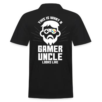 This Is What A Gamer Uncle Looks Like - Men's Polo Shirt - black - Back - Kai (181cm)