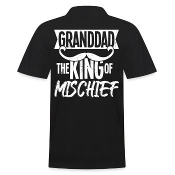 Granddad The King Of Mischief - Men's Polo Shirt - black - Back - Kai (181cm)