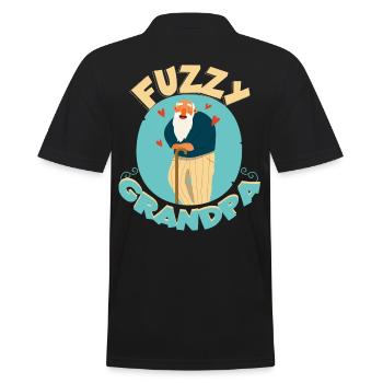 Fuzzy Grandpa - Men's Polo Shirt - black - Back - Kai (181cm)