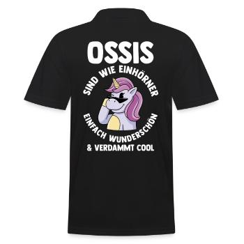 Einhorn Ostdeutschland Ossi Deutschland DDR - Männer Poloshirt - Schwarz - Hinten - Kai (181cm)