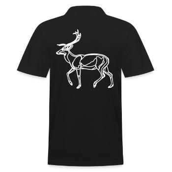 Dessin du cerf - Polo Homme - noir - Dos - Kai (181cm)