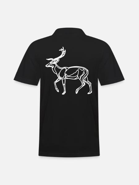 Drawing of the deer - Men's Polo Shirt - black