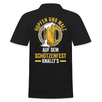 Schützenverein Bier Schützenfest - Männer Poloshirt - Schwarz - Hinten - Kai (181cm)