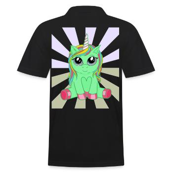 Strahlen Horn Öko Einhorn Natur Umwelt Kind Bio - Männer Poloshirt - Schwarz - Hinten - Kai (181cm)