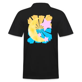 Bonne nuit Heavenly Fantasy Moon Stars Noël - Polo Homme - noir - Dos - Kai (181cm)