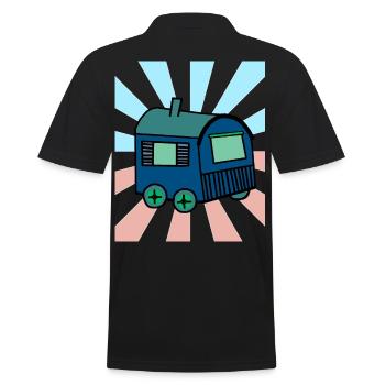 Weihnachtsgeschenk Bauwagen Hütte Haus Xmas - Männer Poloshirt - Schwarz - Hinten - Kai (181cm)