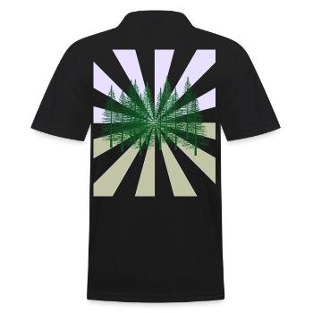 Strahlen Wald Tannen Wildnis Flora Ökologie - Männer Poloshirt - Schwarz - Hinten - Kai (181cm)