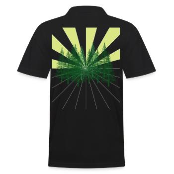 Raies Forêt Sapin Nature sauvage Ecologie Environnement atomique - Polo Homme - noir - Dos - Kai (181cm)