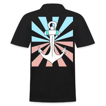 Cadeau de Noël Ancre Marin Maritime Ahoy - Polo Homme - noir - Dos - Kai (181cm)