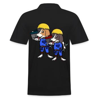 Crafts Craftsmen Construction Site Professions Dogs Job - Men's Polo Shirt - black - Back - Kai (181cm)