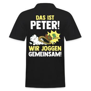 Das Ist Gerda Wir Joggen Gemeinsam Ente - Männer Poloshirt - Schwarz - Hinten - Kai (181cm)