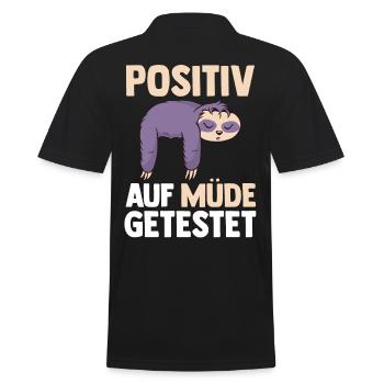 Tested positive for tired sloth - Men's Polo Shirt - black - Back - Kai (181cm)