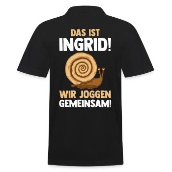 Das Ist Gerda Wir Joggen Gemeinsam Schnecke - Männer Poloshirt - Schwarz - Hinten - Kai (181cm)