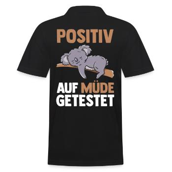 Tested positive for tired koala - Men's Polo Shirt - black - Back - Kai (181cm)