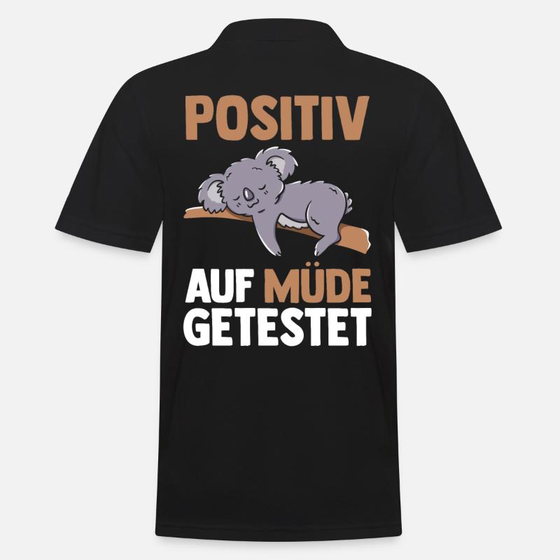 Positiv Auf Müde Getestet Koala - Männer Poloshirt - Schwarz