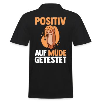 Tested positive for tired sloth - Men's Polo Shirt - black - Back - Kai (181cm)