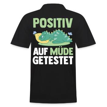 Tested positive for tired dinosaurs - Men's Polo Shirt - black - Back - Kai (181cm)