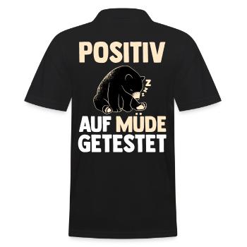 Tested positive for tired bear - Men's Polo Shirt - black - Back - Kai (181cm)