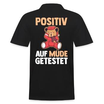 Tested positive for tired - Men's Polo Shirt - black - Back - Kai (181cm)