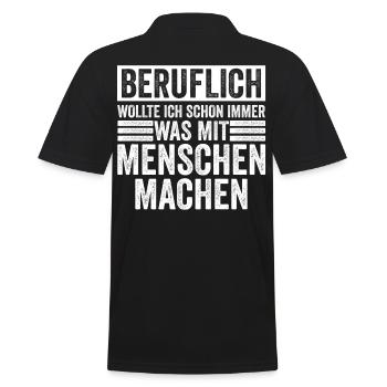 Professionnellement, j’ai toujours voulu travailler avec les gens - Polo Homme - noir - Dos - Kai (181cm)