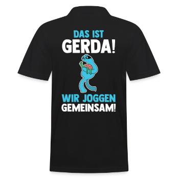 Das Ist Gerda Wir Joggen Gemeinsam Faultier - Männer Poloshirt - Schwarz - Hinten - Kai (181cm)