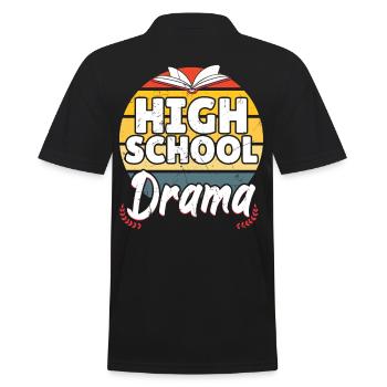 High School Drama Vintage Distressed - Men's Polo Shirt - black - Back - Kai (181cm)