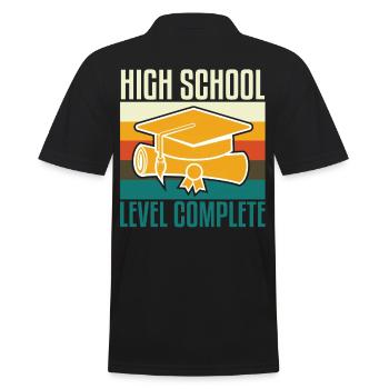 High School Level Complete Gamer - Men's Polo Shirt - black - Back - Kai (181cm)