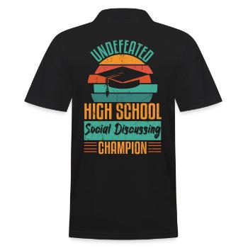 Undefeated Social Discussing Champion - Men's Polo Shirt - black - Back - Kai (181cm)