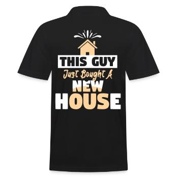 This Guy Just Bought A New House - Men's Polo Shirt - black - Back - Kai (181cm)