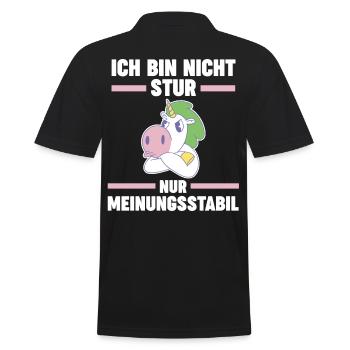 Ich Bin Nicht Stur Ich Bin Meinungsstabil Einhorn - Männer Poloshirt - Schwarz - Hinten - Kai (181cm)