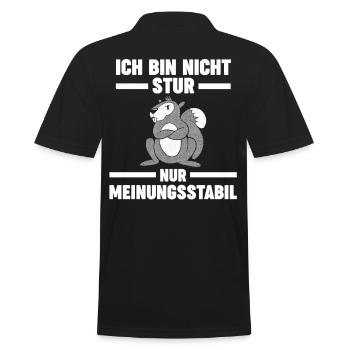 Ich Bin Nicht Stur Ich Bin Meinungsstabil Eichhörn - Männer Poloshirt - Schwarz - Hinten - Kai (181cm)