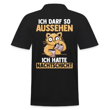 Ich Darf So Aussehen Ich Hatte Nachtschicht Kaffee - Männer Poloshirt - Schwarz - Hinten - Kai (181cm)