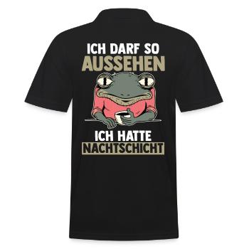 Ich Darf So Aussehen Ich Hatte Nachtschicht Kaffee - Männer Poloshirt - Schwarz - Hinten - Kai (181cm)
