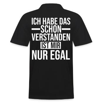 Ich Hab Das Schon Verstanden Ist Mir Nur Egal - Männer Poloshirt - Schwarz - Hinten - Kai (181cm)