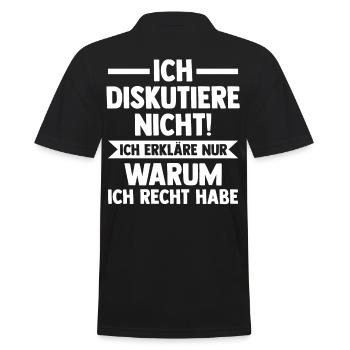 Ich Diskutiere Nicht Ich Erkläre Nur Warum Ich Rec - Männer Poloshirt - Schwarz - Hinten - Kai (181cm)