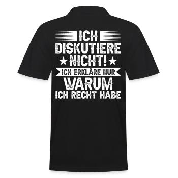 Ich Diskutiere Nicht Ich Erkläre Nur Warum Ich Rec - Männer Poloshirt - Schwarz - Hinten - Kai (181cm)