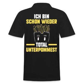 Ich Bin Schon Wieder Total Unterpommest - Männer Poloshirt - Schwarz - Hinten - Kai (181cm)