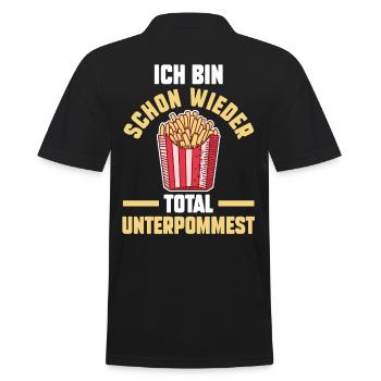 Ich Bin Schon Wieder Total Unterpommest - Männer Poloshirt - Schwarz - Hinten - Kai (181cm)