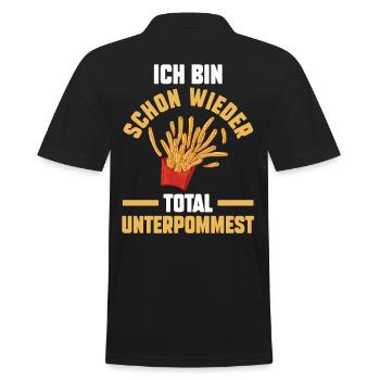 Ich Bin Schon Wieder Total Unterpommest - Männer Poloshirt - Schwarz - Hinten - Kai (181cm)