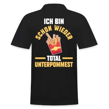 Ich Bin Schon Wieder Total Unterpommest - Männer Poloshirt - Schwarz - Hinten - Kai (181cm)