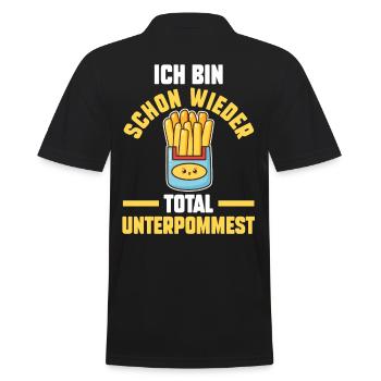 Ich Bin Schon Wieder Total Unterpommest - Männer Poloshirt - Schwarz - Hinten - Kai (181cm)