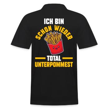 Ich Bin Schon Wieder Total Unterpommest - Männer Poloshirt - Schwarz - Hinten - Kai (181cm)