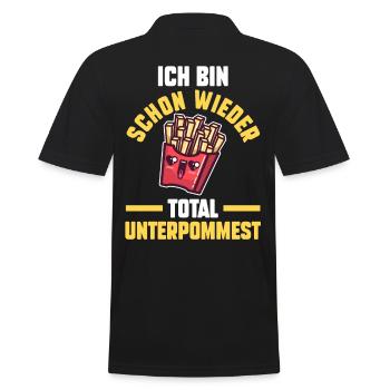 Ich Bin Schon Wieder Total Unterpommest - Männer Poloshirt - Schwarz - Hinten - Kai (181cm)