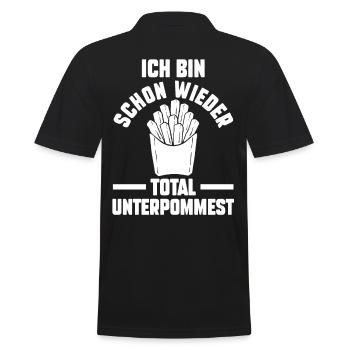 Ich Bin Schon Wieder Total Unterpommest - Männer Poloshirt - Schwarz - Hinten - Kai (181cm)