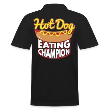 Hot Dogeating Champion Hot Dog Contest - Men's Polo Shirt - black - Back - Kai (181cm)
