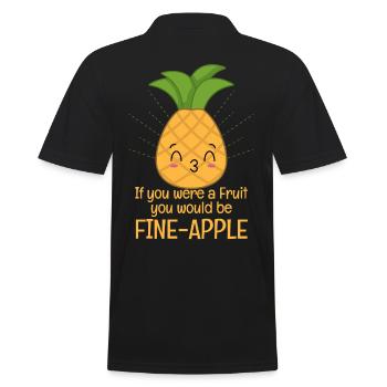 If You Were A Fruit You Would Be Fineapple - Men's Polo Shirt - black - Back - Kai (181cm)