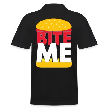 Burger Bite Me - Men's Polo Shirt - black - Back - Kai (181cm)