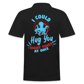 I Could Hug You Eight Times At Once Octopus - Men's Polo Shirt - black - Back - Kai (181cm)